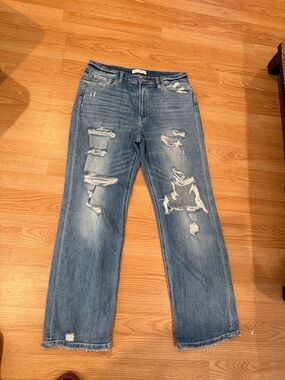 Flying Monkey Distressed Light Blue Relaxed Jeans